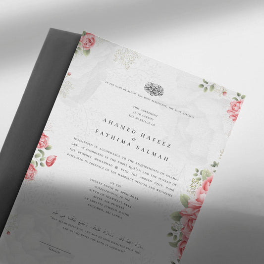 Nikah Certificate - Floral