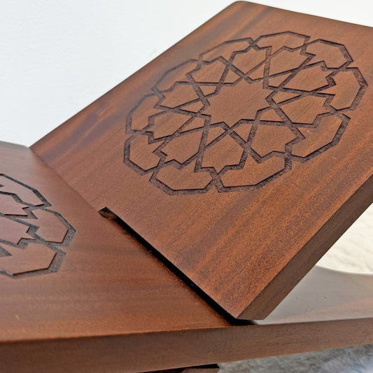 Mahogany Qur'an Stand - Natural