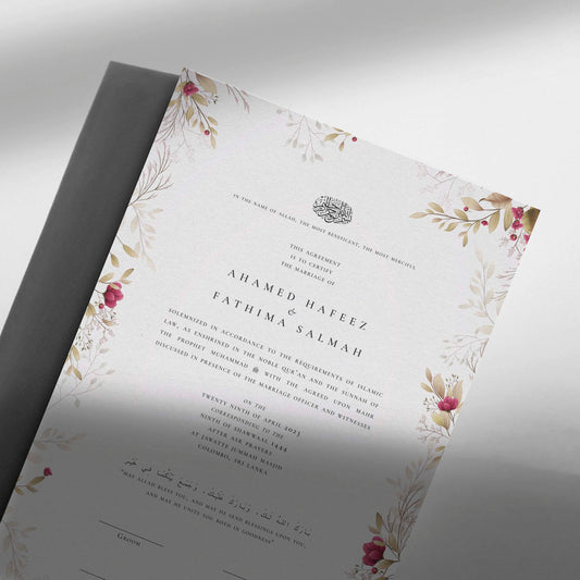 Nikah Certificate - Floral